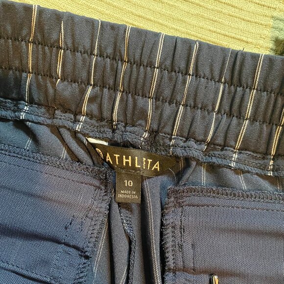 Athleta Midtown Ankle Pant Blue Stripe Size 10 - Picture 5 of 5